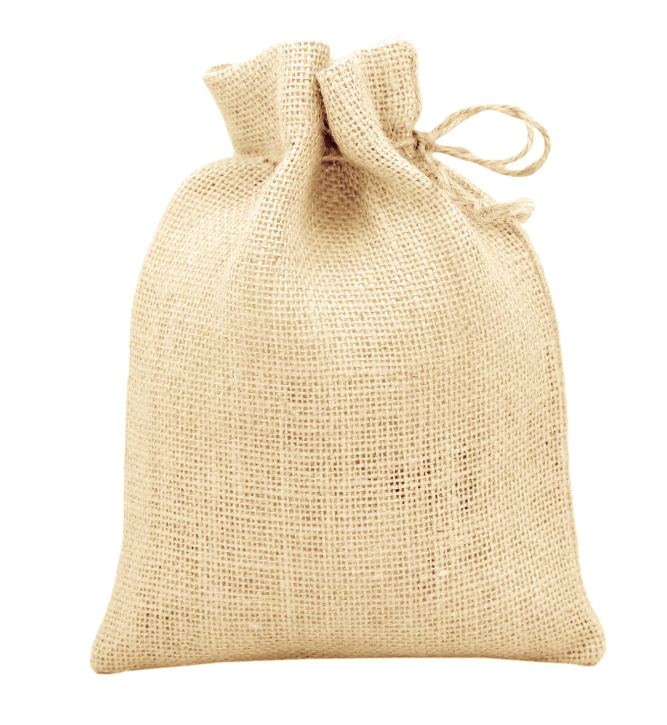 COTTON CRAFT Jute Gift Bags With Drawstring – 24 Pack 6 x 8 inches - Reusable 100% Jute Burlap Versatile Durable Wedding Bridal Shower Jewelry Party Christmas Bathroom Makeup Sample Favor Bags - Ivory