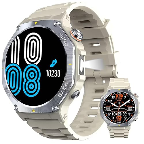 Rugged Smartwatch Militare Uomo LEEWILL V20, GPS Bussola, 3ATM(30m) Impermeabile,