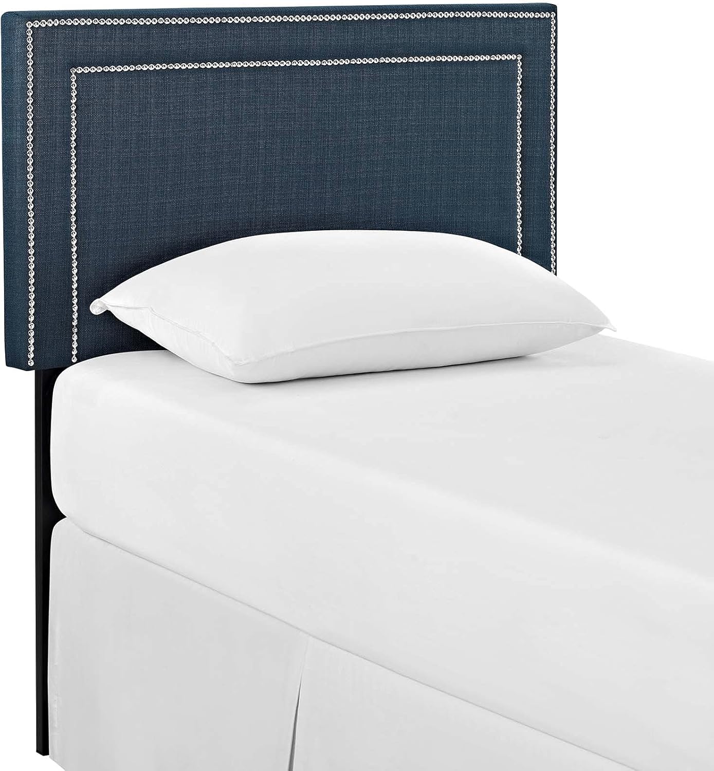 Modway Jessamine Upholstered Fabric Twin Headboard Size with Nailhead Trim in Azure,