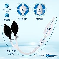 Vista 6 de Cleanstream Catéter de enema anal de silicona de doble bombilla, limpieza de colon sin ensuciar, 17.5 pulgadas, fácil de usar