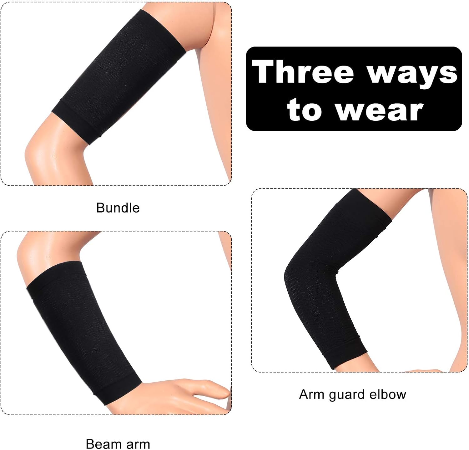 8 Pairs Arm Shapers Set Upper Arm Compression Sleeve Slimming Arm Warps Arm Slimming Shaper for Woman Cooling Arm Sleeves Cover Sun Sleeves Cover with Thumb Hole
