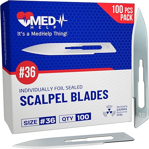 Miniatura 31 de 10r Blades Dermaplaning - Paquete de 100 cuchillas Dermaplane 10r, cuchillas Dermablade de acero de alto carbono empaquetadas individualmente