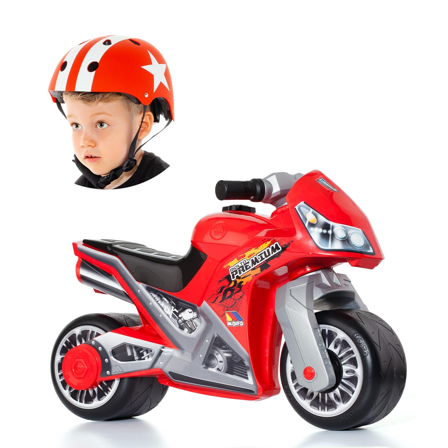 MOLTO | Moto Correpasillos Cross | Moto Corre Pasillos para Todo Tipo de Terrenos | Juguetes Infantiles Seguros y Resistentes | Fomenta el Sano Desarrollo de Niños y Niñas | +18 Meses