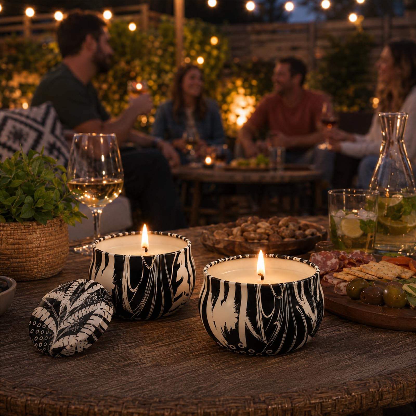 Confezione da 12 candele alla citronella per esterni, candele profumate in cera di soia naturale, 300 ore, di lunga durata, per cortile, giardino, patio e campeggio