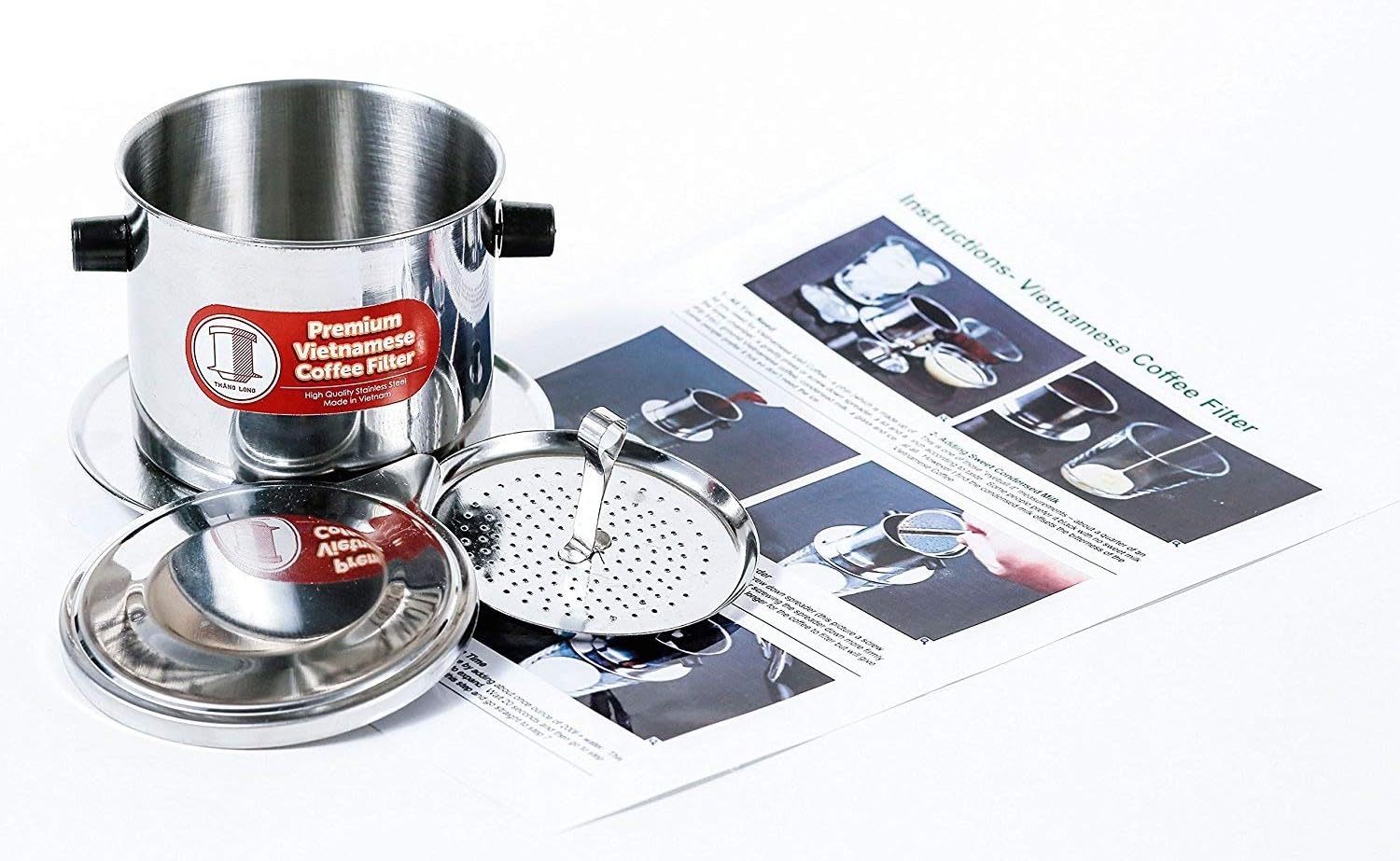 Vietnamese Drip Coffee Maker Filter. Single Cup Serve. INOX.(1, Small) (in Many Sizes)