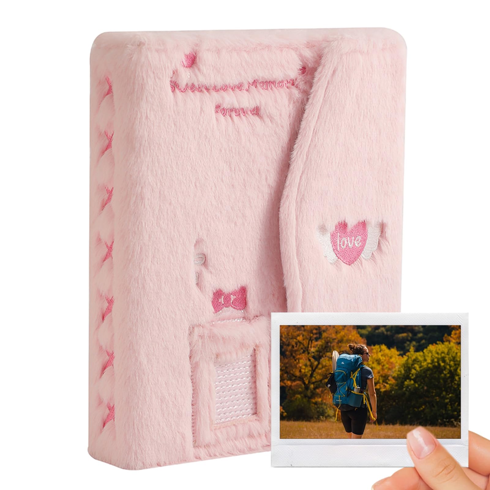 Hugsweet Album Fotografico, Album Fotografico Magnetico, Album Fotografico per Album con Copertina in Peluche, Album con Copertina Magnetica in Peluche Riutilizzabile Fai-da-Te per Biglietti di