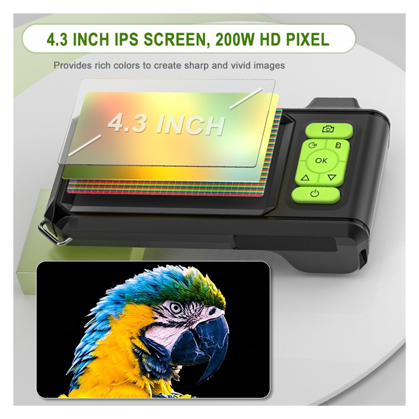 Periscopio, Endoscopio industriale con schermo IPS da 4,3 pollici HD1080P Registra video Boriscopio for ispezione auto Cavo 5 metri(5.5MM Dual)