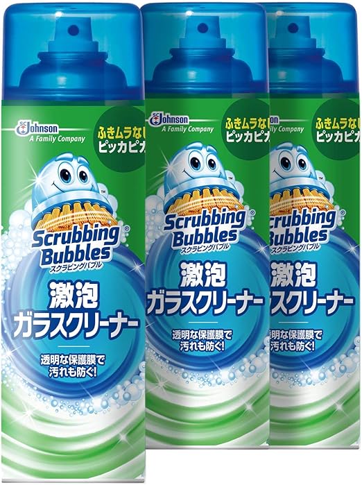 Amazon まとめ買い スクラビングバブル ガラス用洗剤 激泡ガラスクリーナー エアゾールタイプ 3本セット 480ml 3本 スクラビングバブル Scrubbing Bubbles ガラス 網戸用クリーナー剤