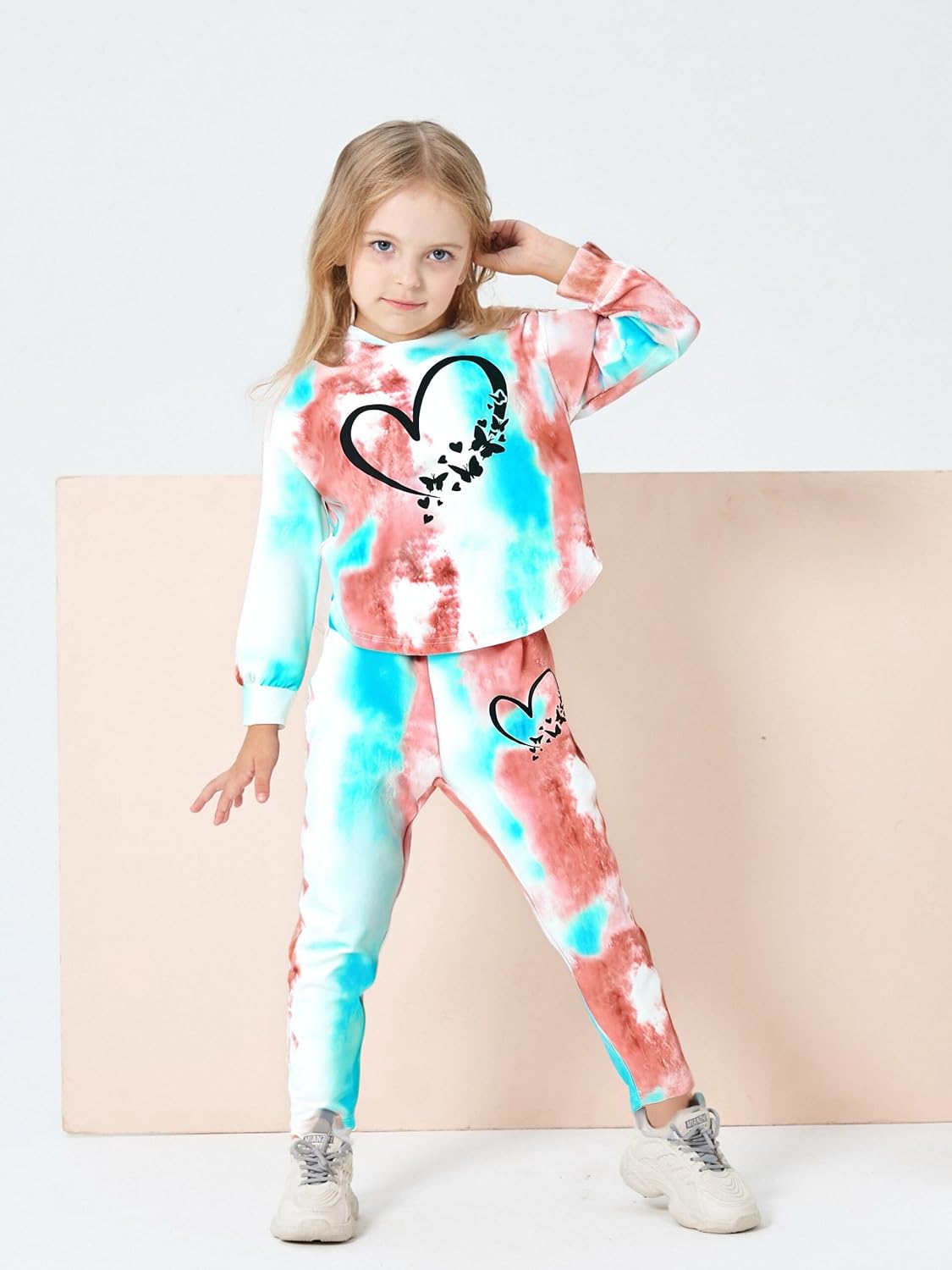 Kid Toddler Girl Clothes Tie Dye Hoodie Sweatshirt Little Girls Fall Pullover Hooded Pant Outfits Set - Image 4