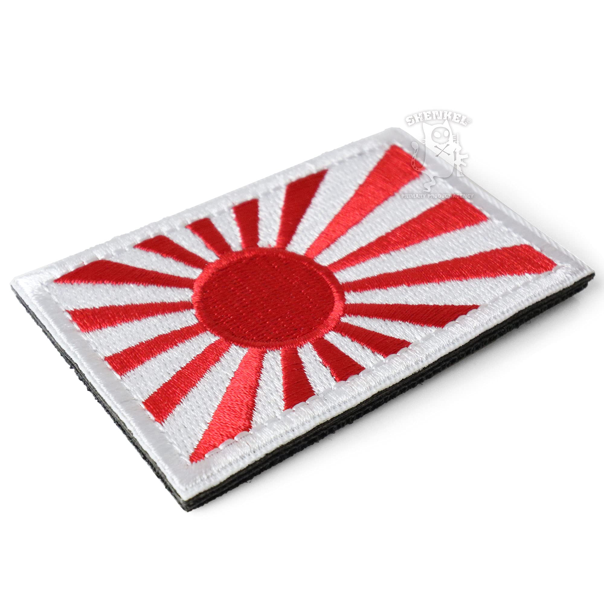 Amazon | SHENKEL シェンケル 旭日旗 ワッペン 刺繍 8x5cm 白×赤