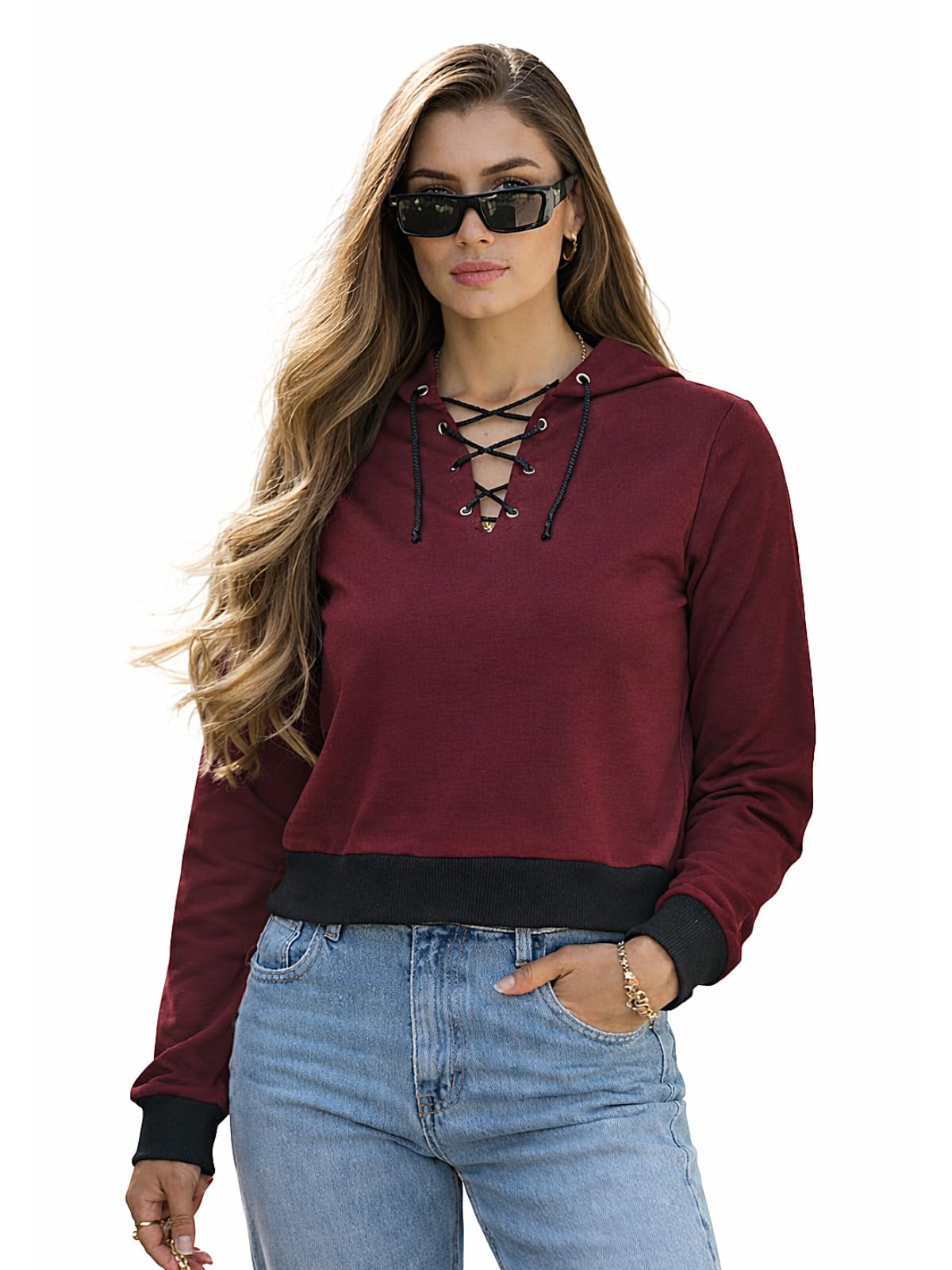 martini get high ! Martini Women Sweatshirt | Cotton Poly Terry | Hooded | Warm | Winter Hoodie | Stylish Crop (Maroon, Size : S to XL)-picture-11
