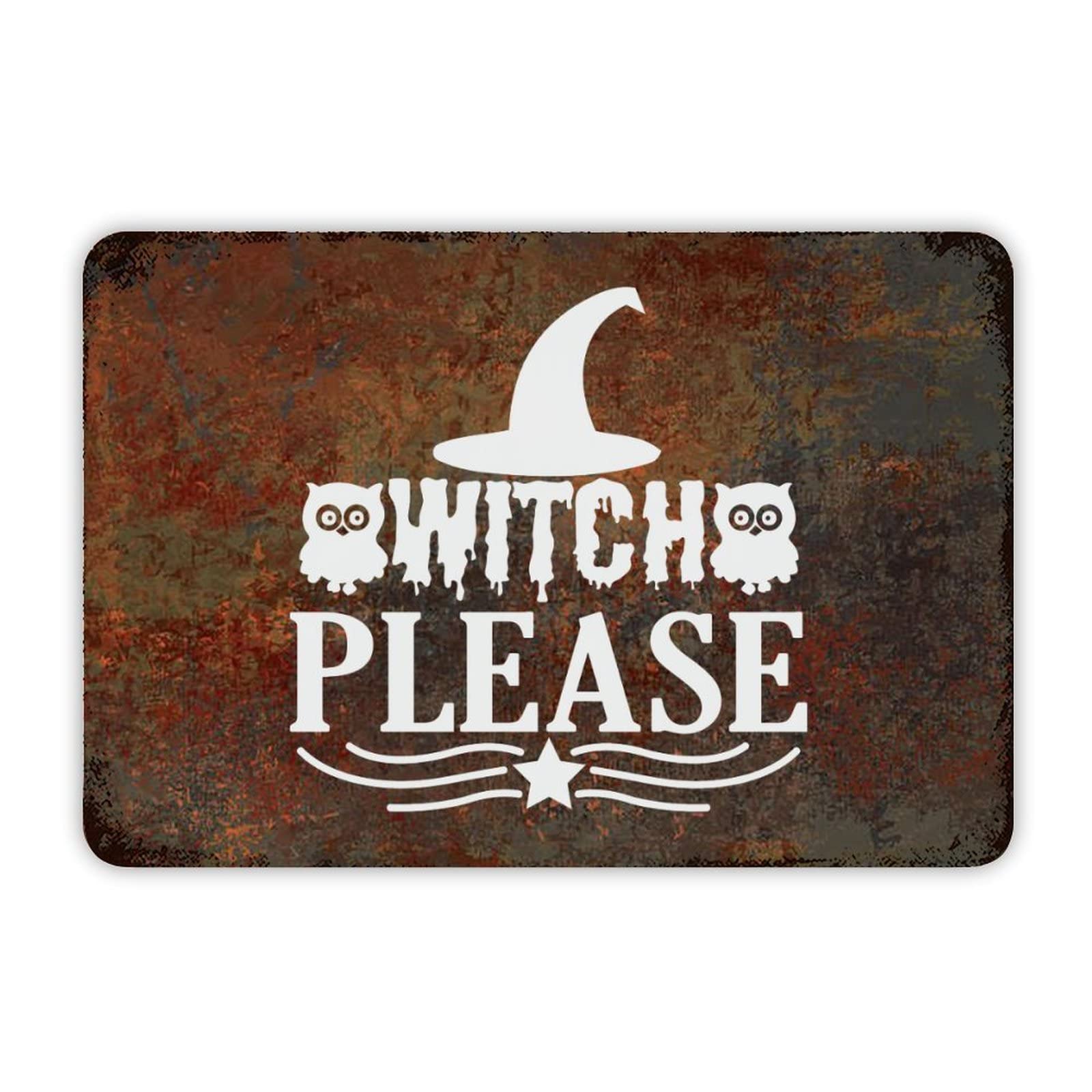 ENEDNATE Halloween Metal Sign,Witch, Please Aluminum Tin Sign 8x12 Inch Waterproof Vintage Metal Sign for School Office Classroom Gate Garage Garden Home Wall Decoration Housewarming Gifts