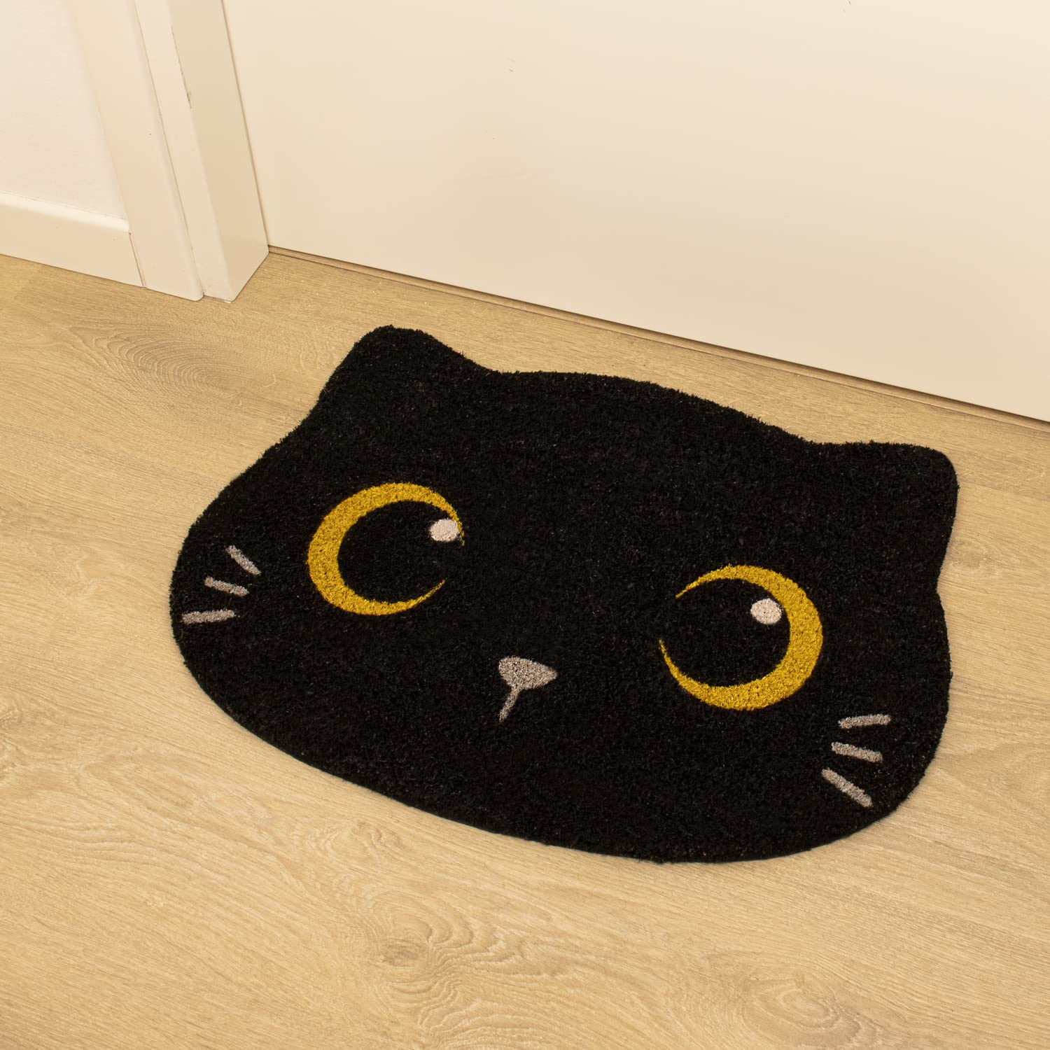 I-TOTAL® - Felpudo de Entrada para el hogar | Pràctico, 70 x 40 cm (Black Cat)