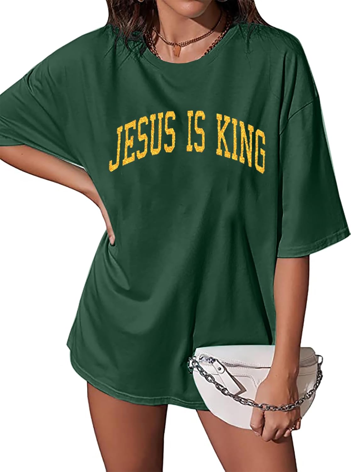 Christian Shirt Women Oversized Jesus Tshirt Jesus Love You Shirts Jesus Faith Tops Bible Verse Inspirational Tee - Image 5