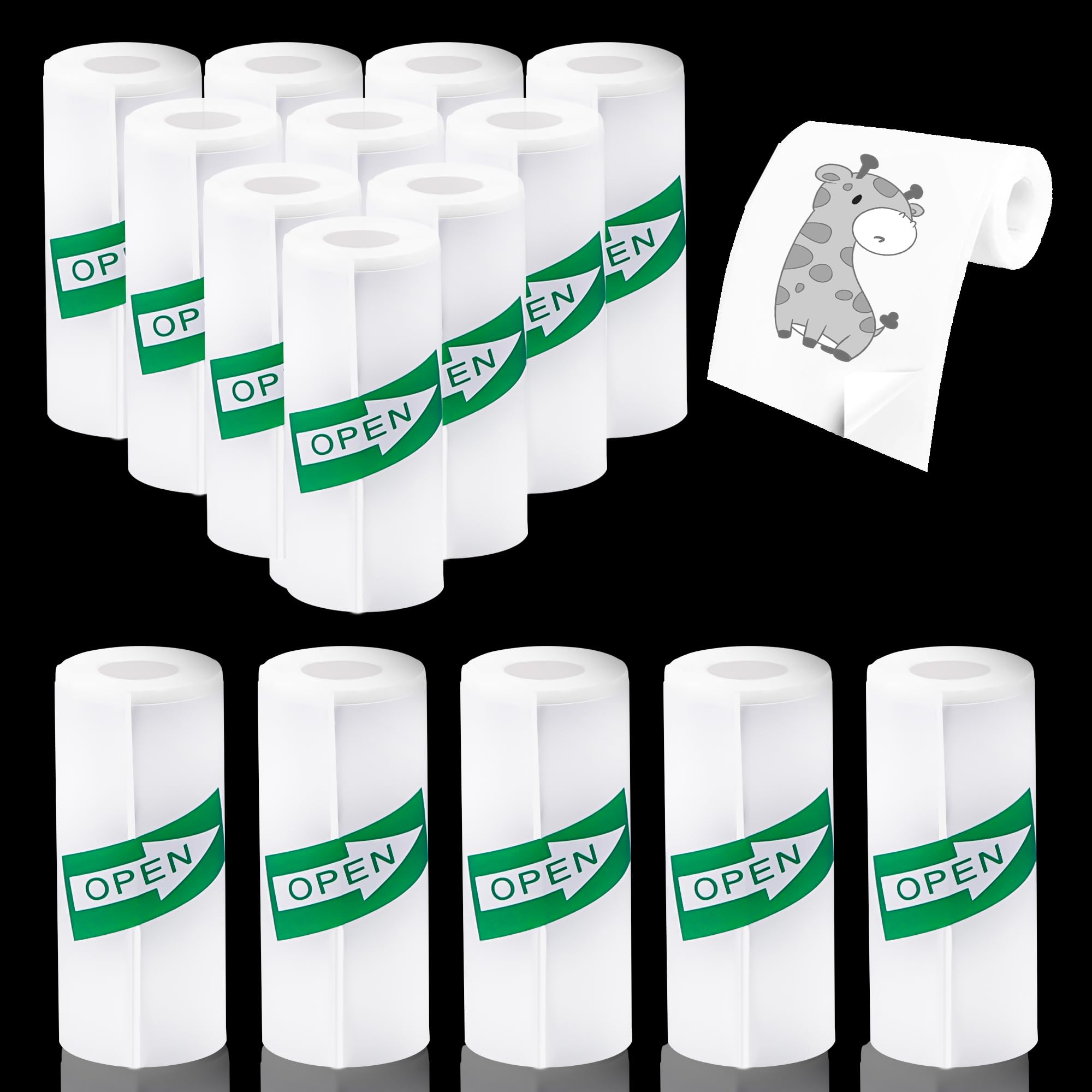 YSDMY 15 Rolls of Paper 57 x 25 mm Self-Adhesive Thermal Paper for Mini Thermal Printers, white
