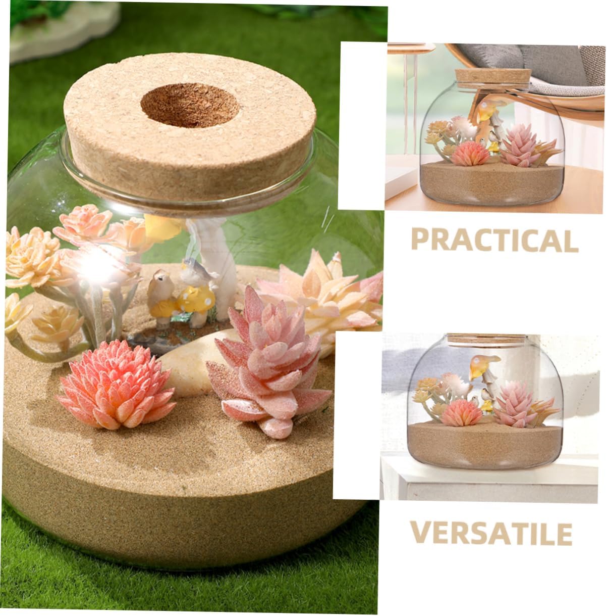 2Pcs Micro Landscape Bottle with Stopper Stylish Glass Terrarium for Home Decor Easy Maintenance for Plant Displays Weddings and Events