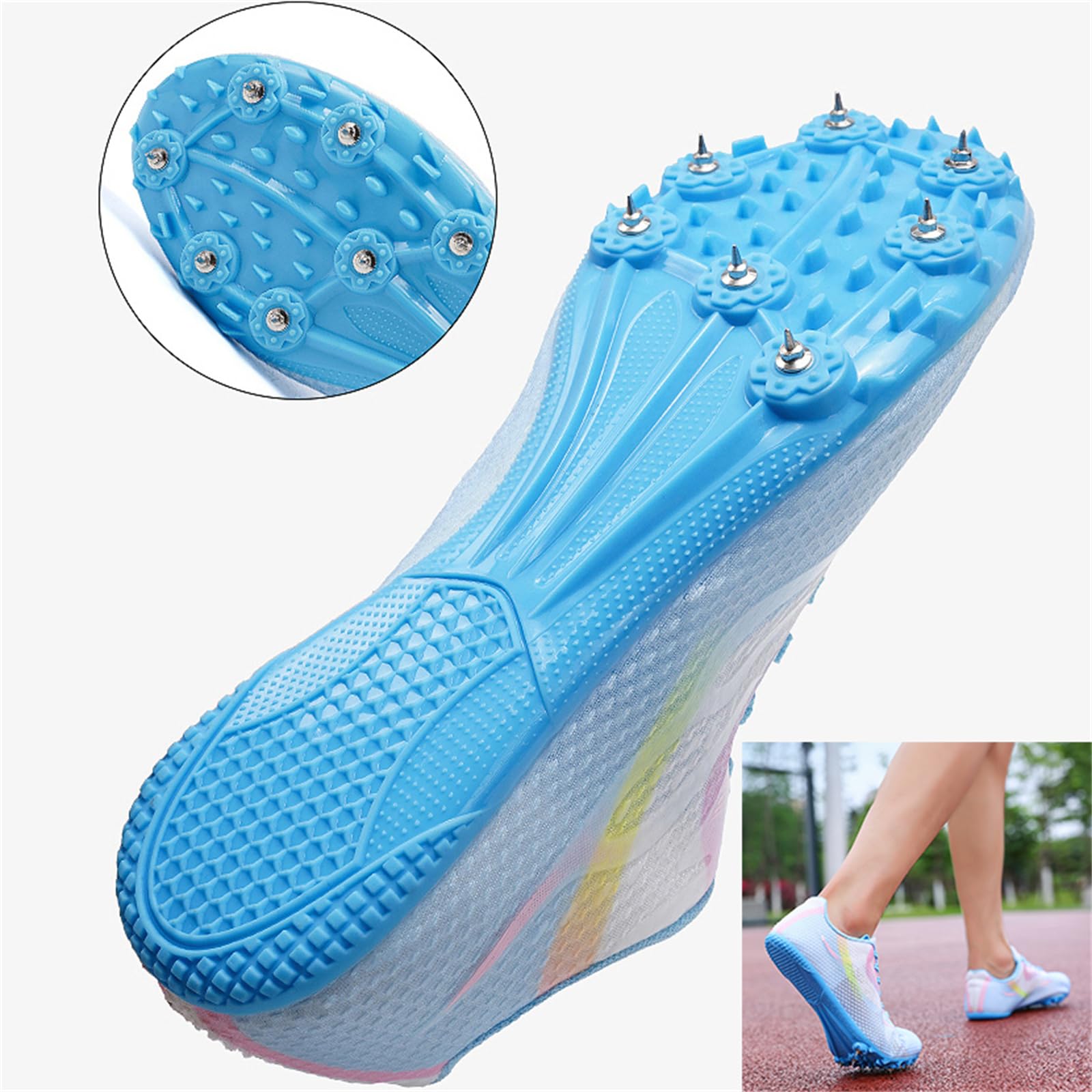 Zapatillas De Atletismo con Clavos Hombre Y Mujer Zapatillas De Salto De Velocidad Ligeras para Niños Zapatillas De Atletismo para Carreras