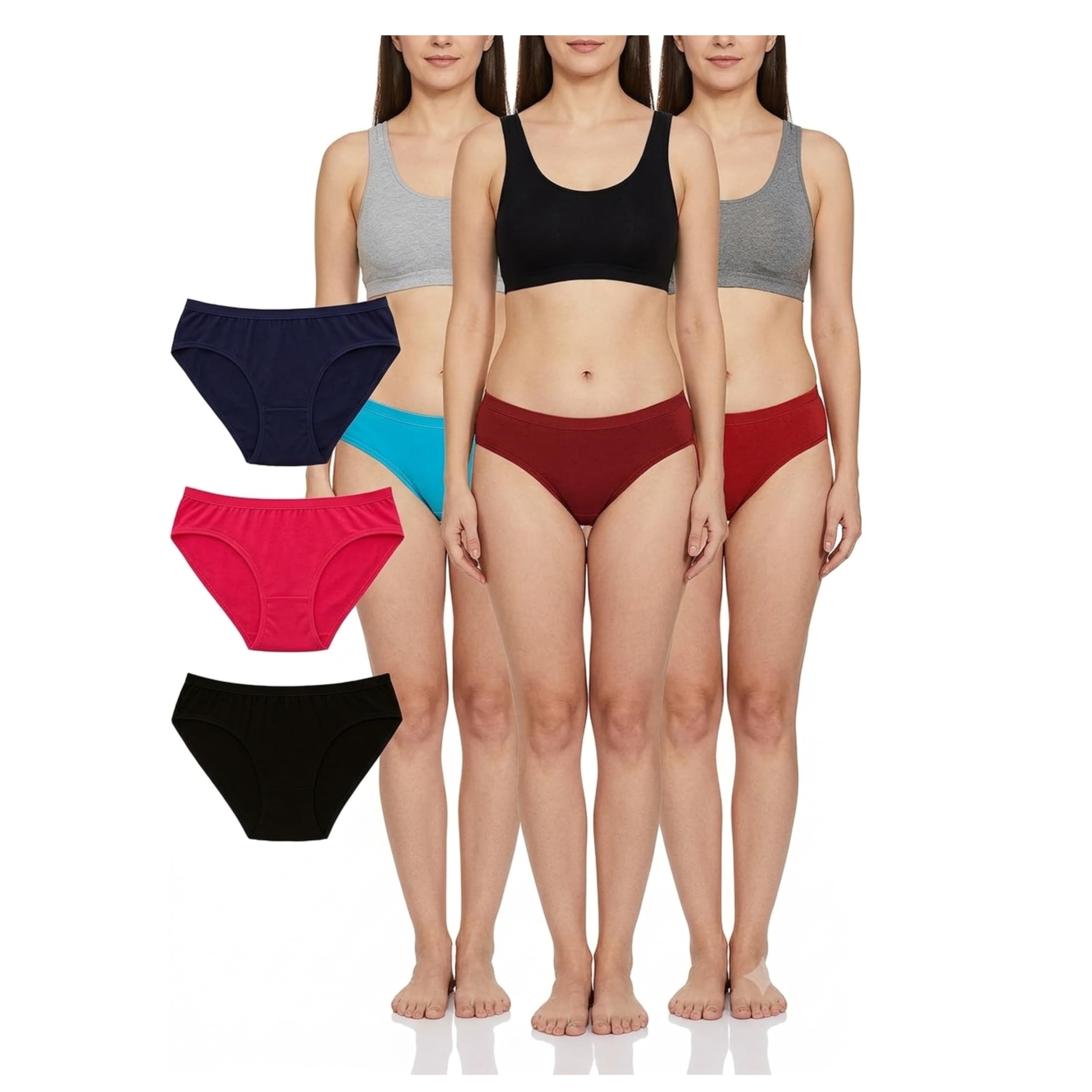 Cotton Panties for Women, Mid Waist Bikini Briefs, Soft Breathable Ladies Underwear, Stretchable Everyday Comfort, Multicolor-image-44