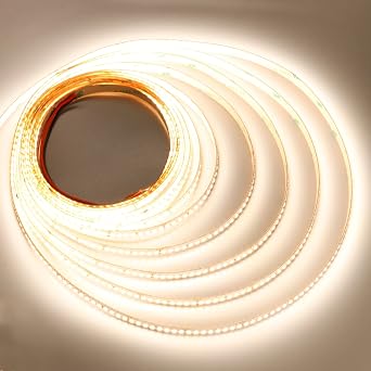 JOYLIT 915LM/FT Extremely Bright 24V LED Strip Lights 16.4ft 4000K Natural White CRI 92+, UL Listed 224LEDs/M High Density 120W 15000LM Dimmable Adhesive LED Tape for Industrial, Commercial, Home