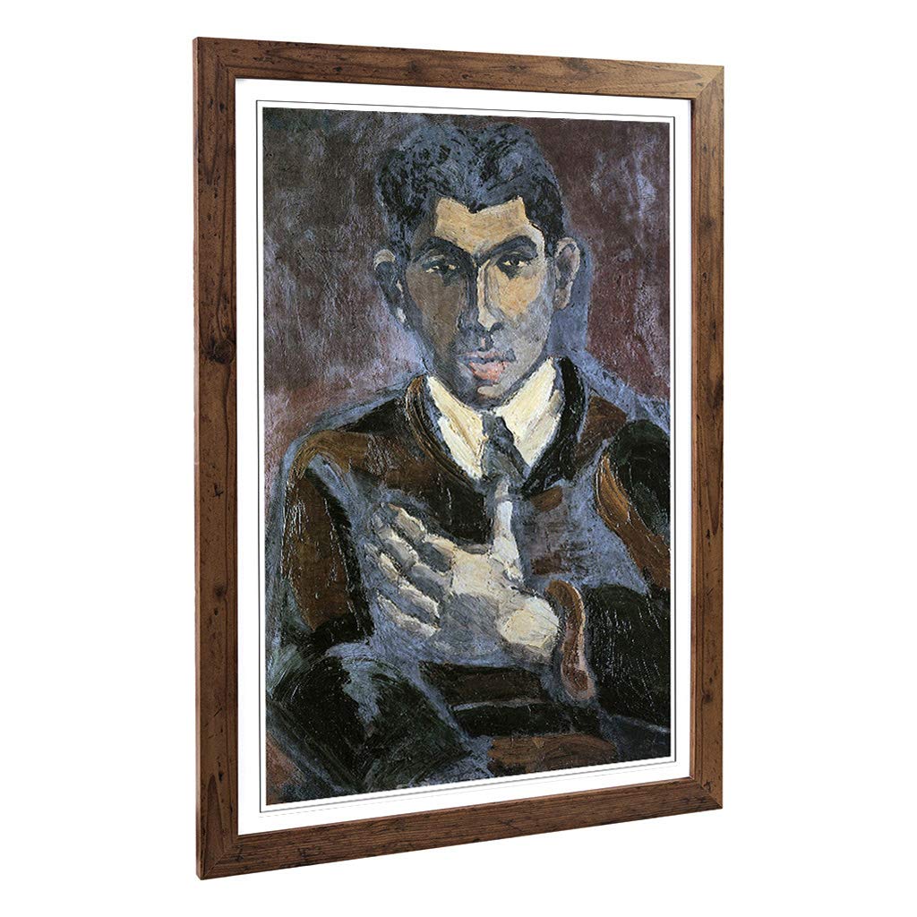 Big Box Art Framed Print of Walter Gramatte Portrait of a Man Design | Wall Art Picture | Home Decor for Kitchen, Living Room, Bedroom, Hallway, Walnut, A2 / 24.5x18 Inch / 62x45cm