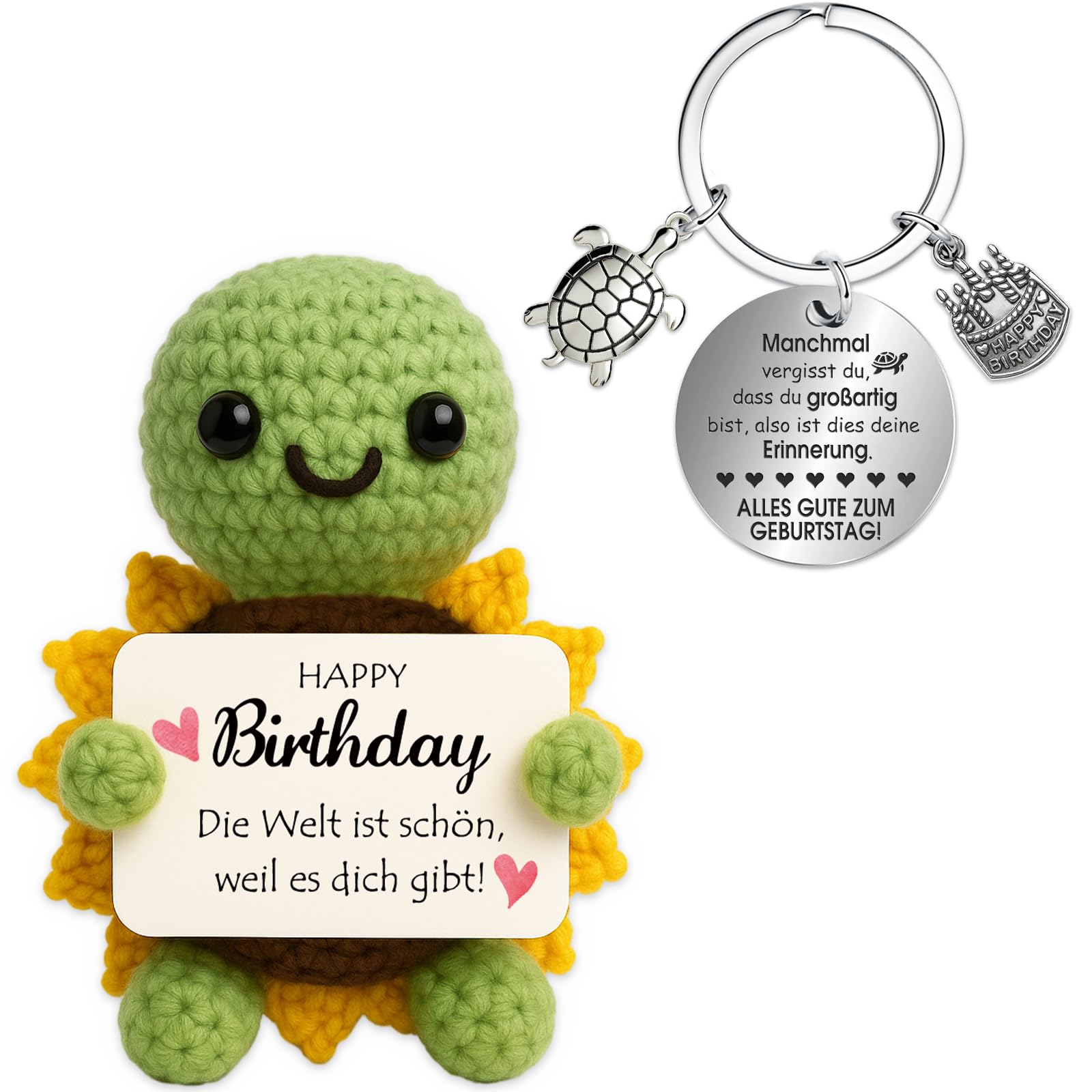 Farbeele Positive Figur und Glücksbringer-Schlüsselanhänger, Pocket Hug, MutmacherGeschenk, Gute Besserung Geschenk, Glücksbringer Prüfung Geschenk, Geburtstagsgeschenk