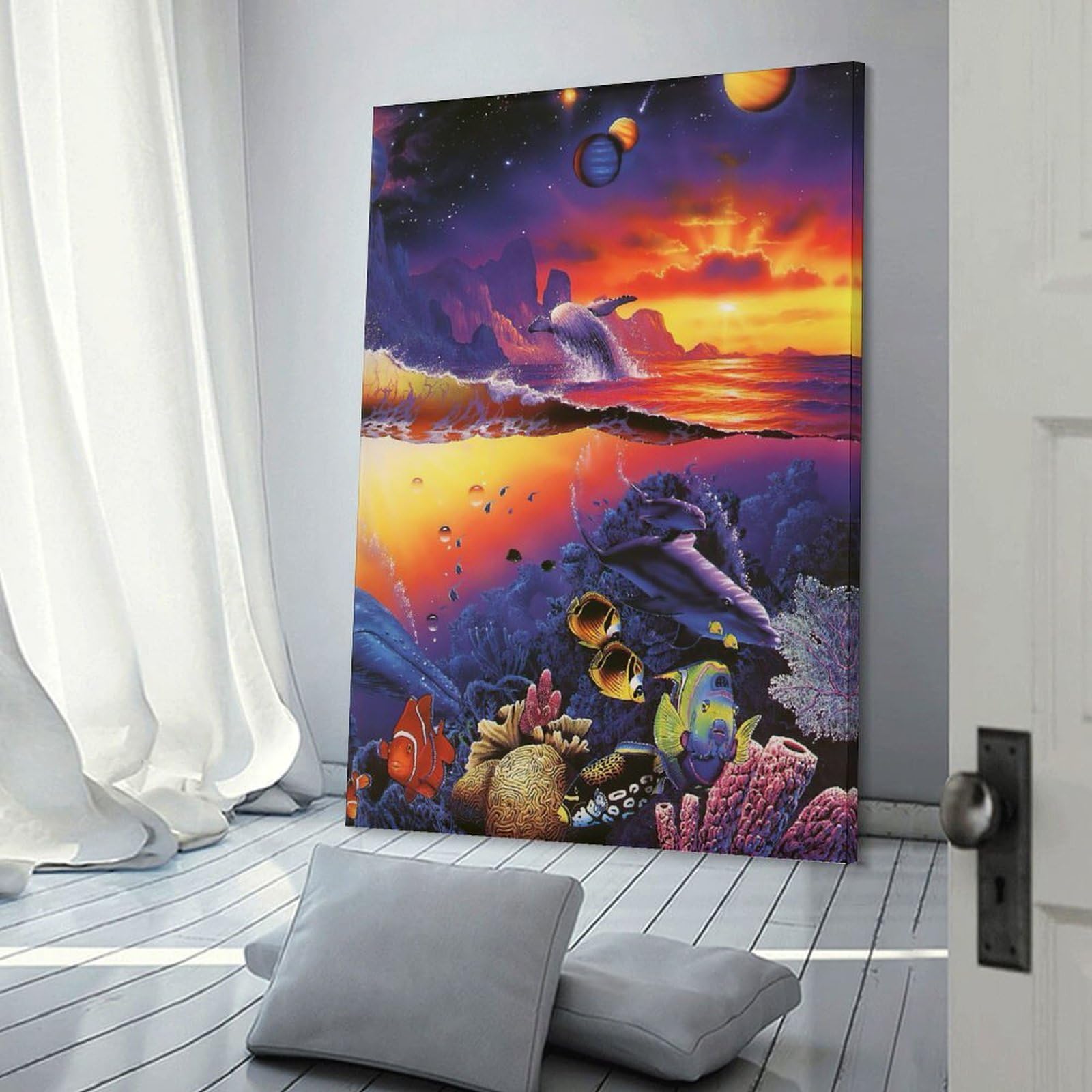 Amazon.co.jp: 青い海 クリスチャン・ラッセン カラフルな海 海景画