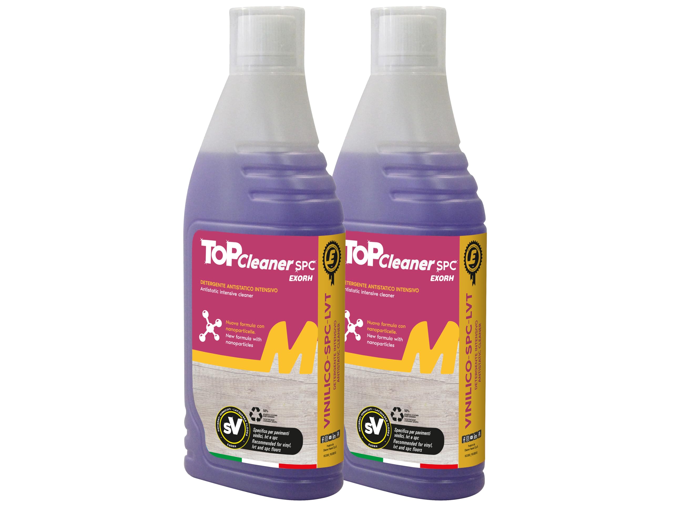 TOP CLEANER SPC Detergente Antistatico Adatto alla Pulizia di Pavimenti SPC - LVT e Vinilici Confezione da 2 Litri
