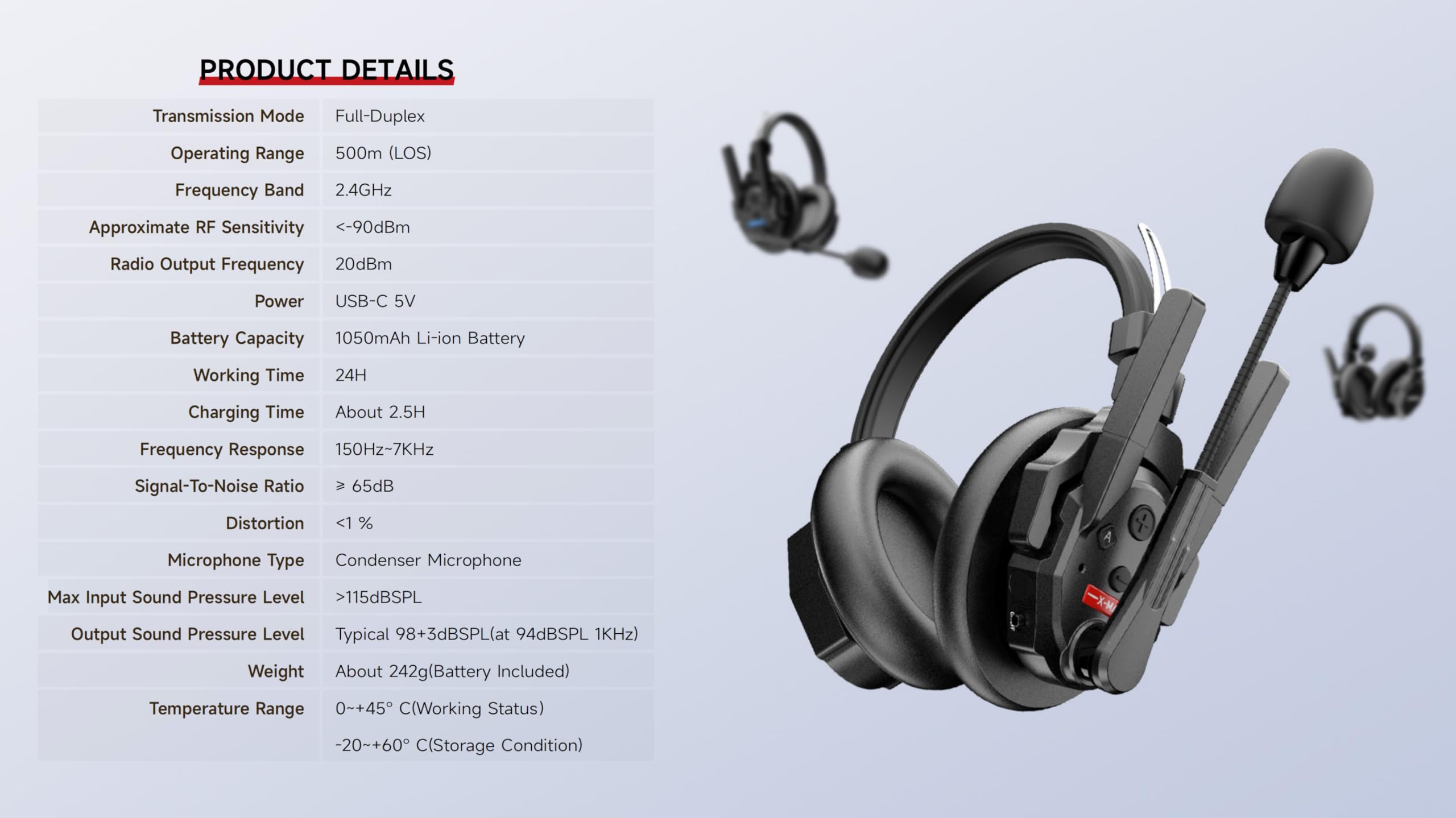 SYNCO XTALK Xmax2 - Cuffie intercom, sistema di comunicazione wireless, 2,4 GHz, 500 metri, Dual Ear Team Communication Headset for Live Show Stage Performance Movie Shoot