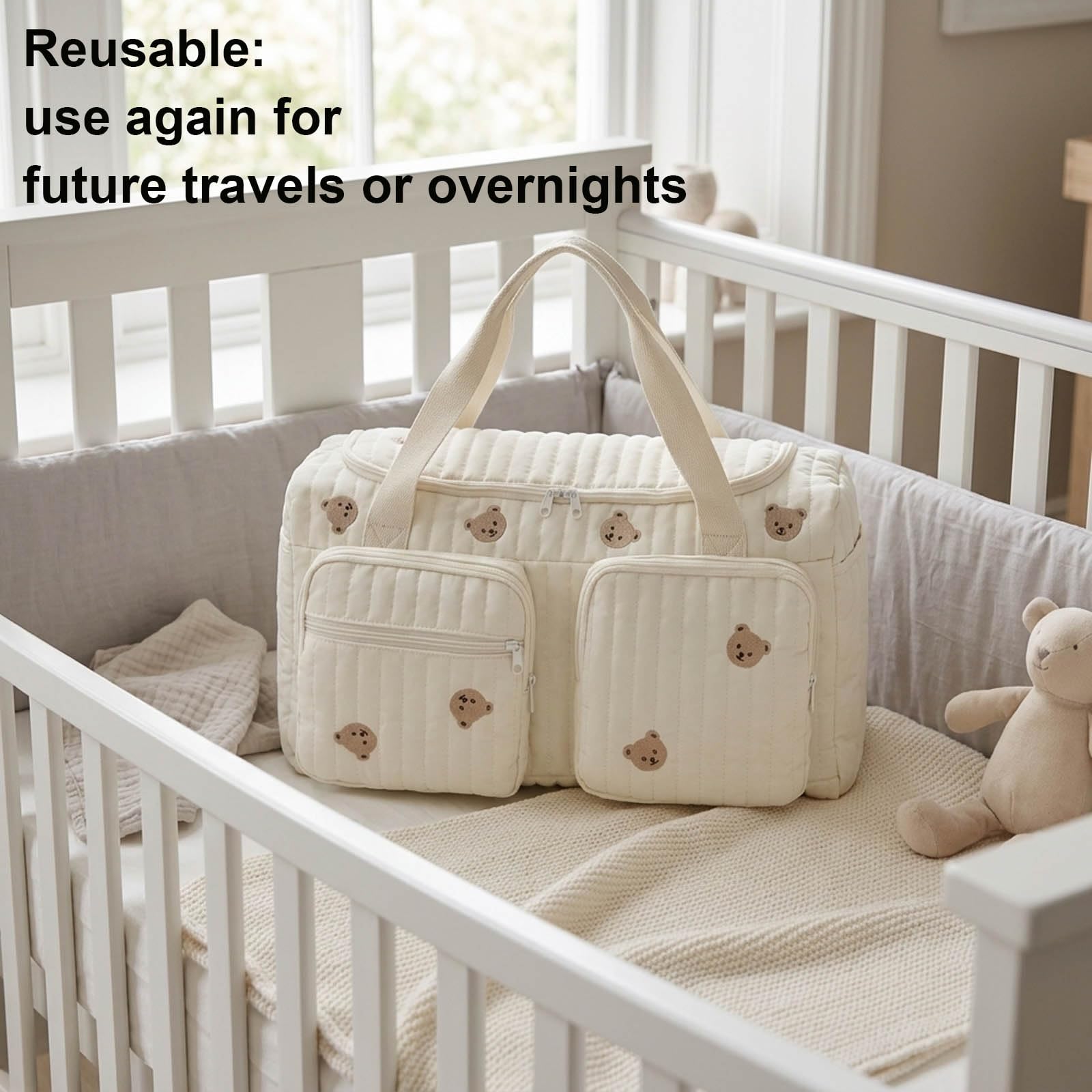 Baby Hospital Bag, Hospital Bag Essentials for Mum and Baby, Spacious Design with 48x22x26cm Dimensions — view 7