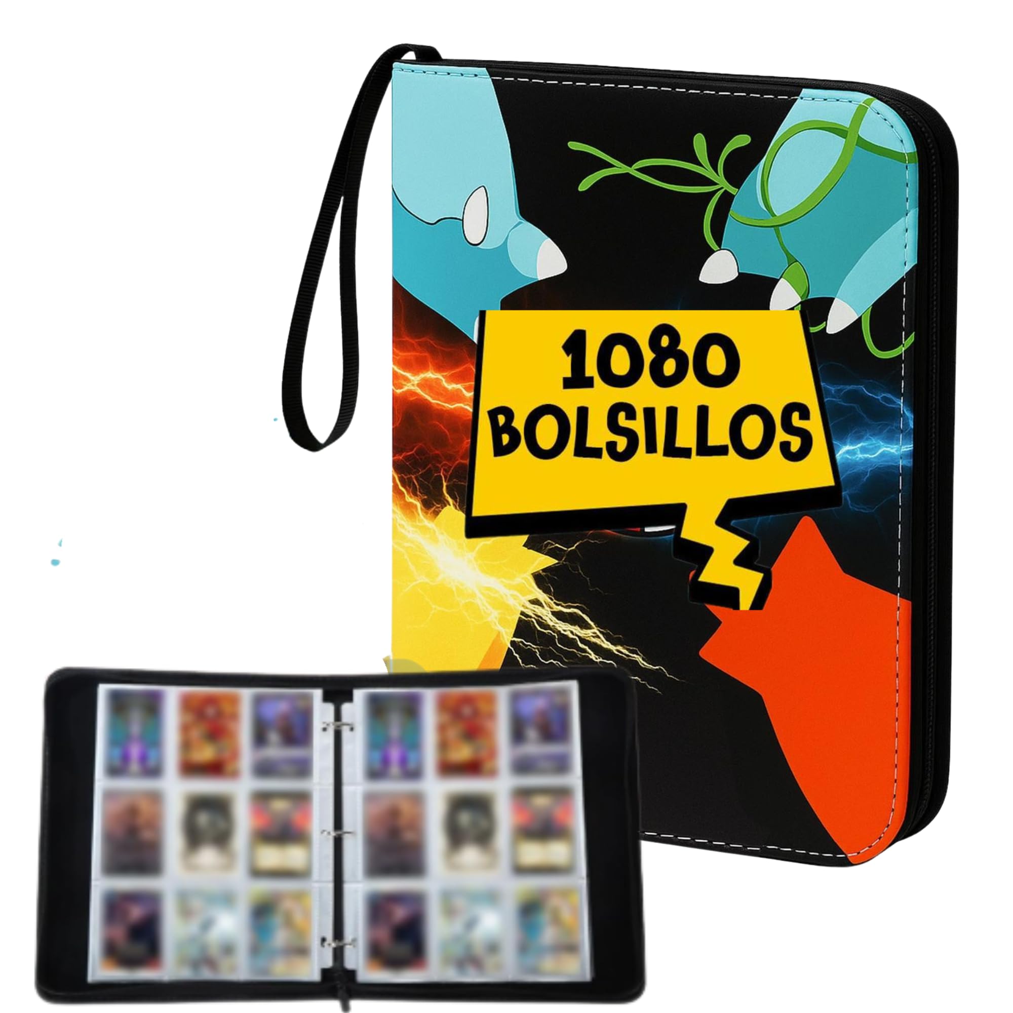 Álbum de Cartas Coleccionables con Capacidad de 1080 Cartas y 60 Páginas - Carpeta para Cartas con Fundas - Álbum para Cartas (Trading Card Game y Juegos de Cartas Coleccionables)