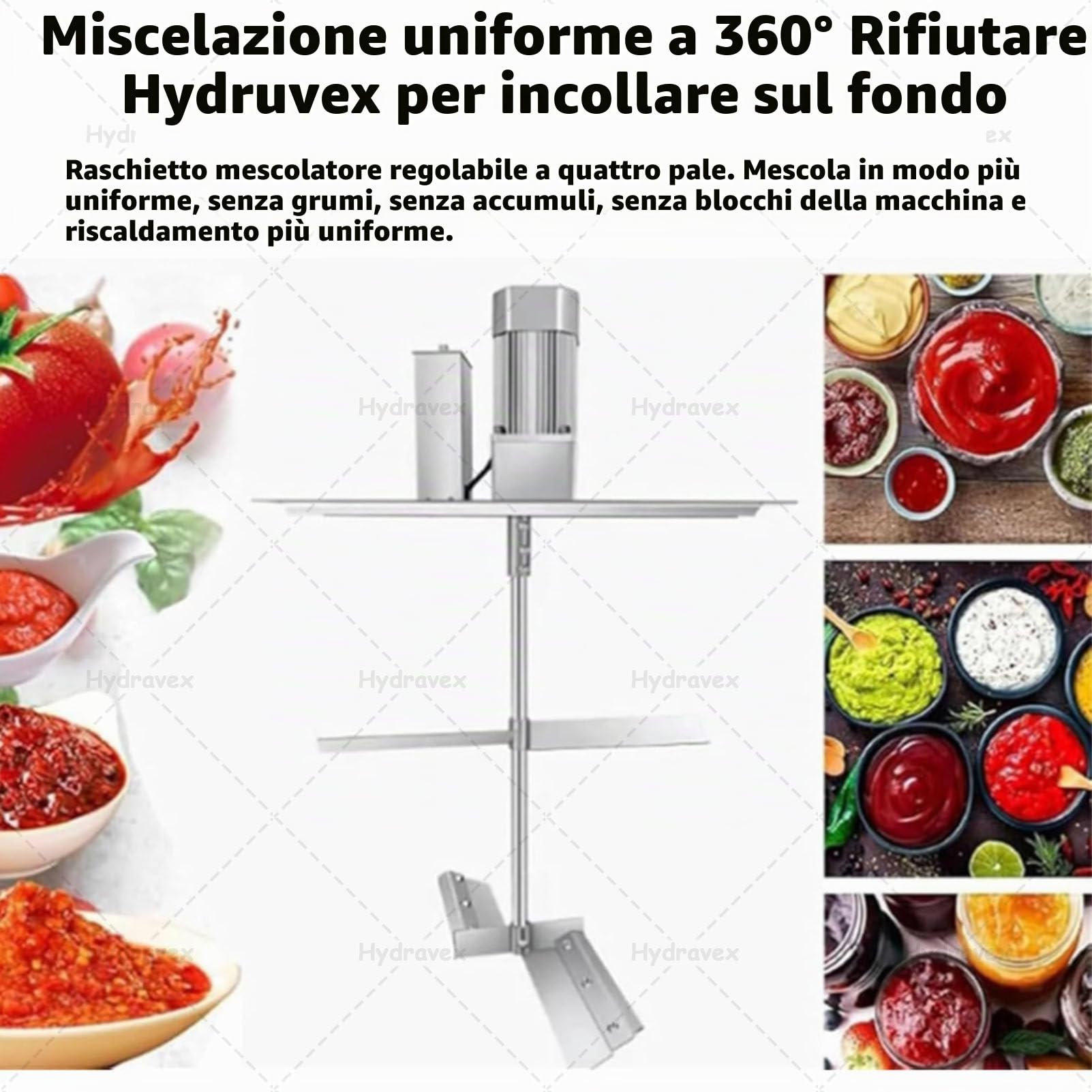 Mescolatore automatico commerciale, agitatore per pentole, macchina per cucinare automatica con velocità di agitazione regolabile, agitatore per fondo pentola per condire zuppe e salse,20L