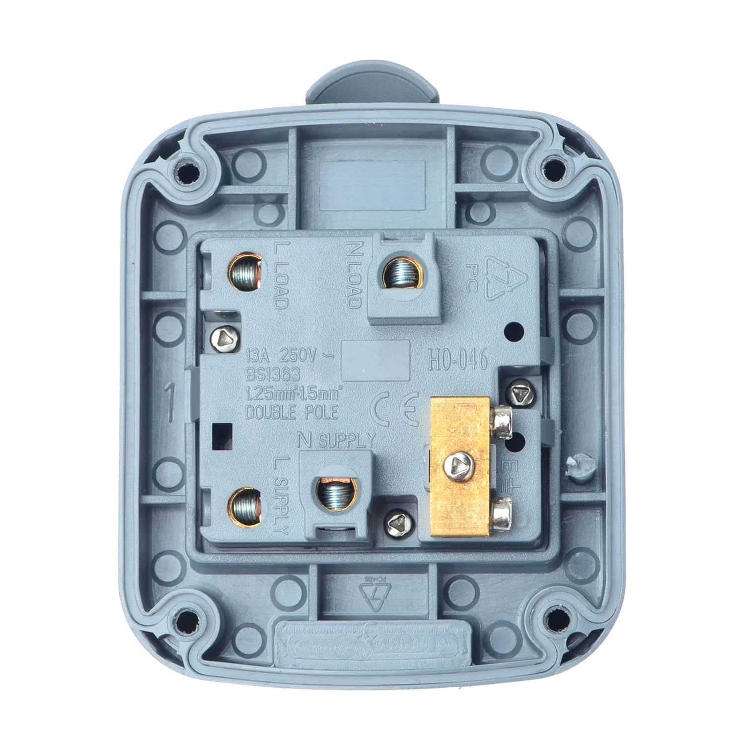 Weatherproof Fused Protection Switch,NineLeaf IP66 Waterproof Junction Box IP66 Rated Weatherproof Fused Protection Switched Unit 15A Include Cable Gland -1 Gang,Suitable for Outdoor Use