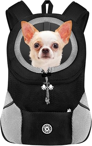 Cynor Mochila transportadora para perros pequeños y medianos, bolsa de viaje para senderismo al aire libre, con diseño transpirable de cabeza hacia