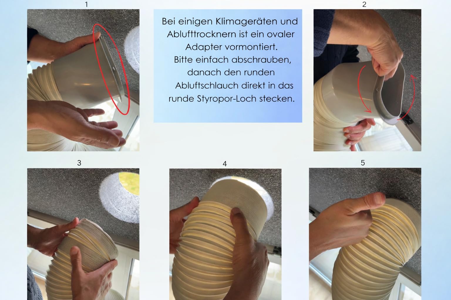 Fensterabdichtung 30-249 cm für mobile Klimaanlage und Ablufttrockner, schnelle Montage ohne Bohren