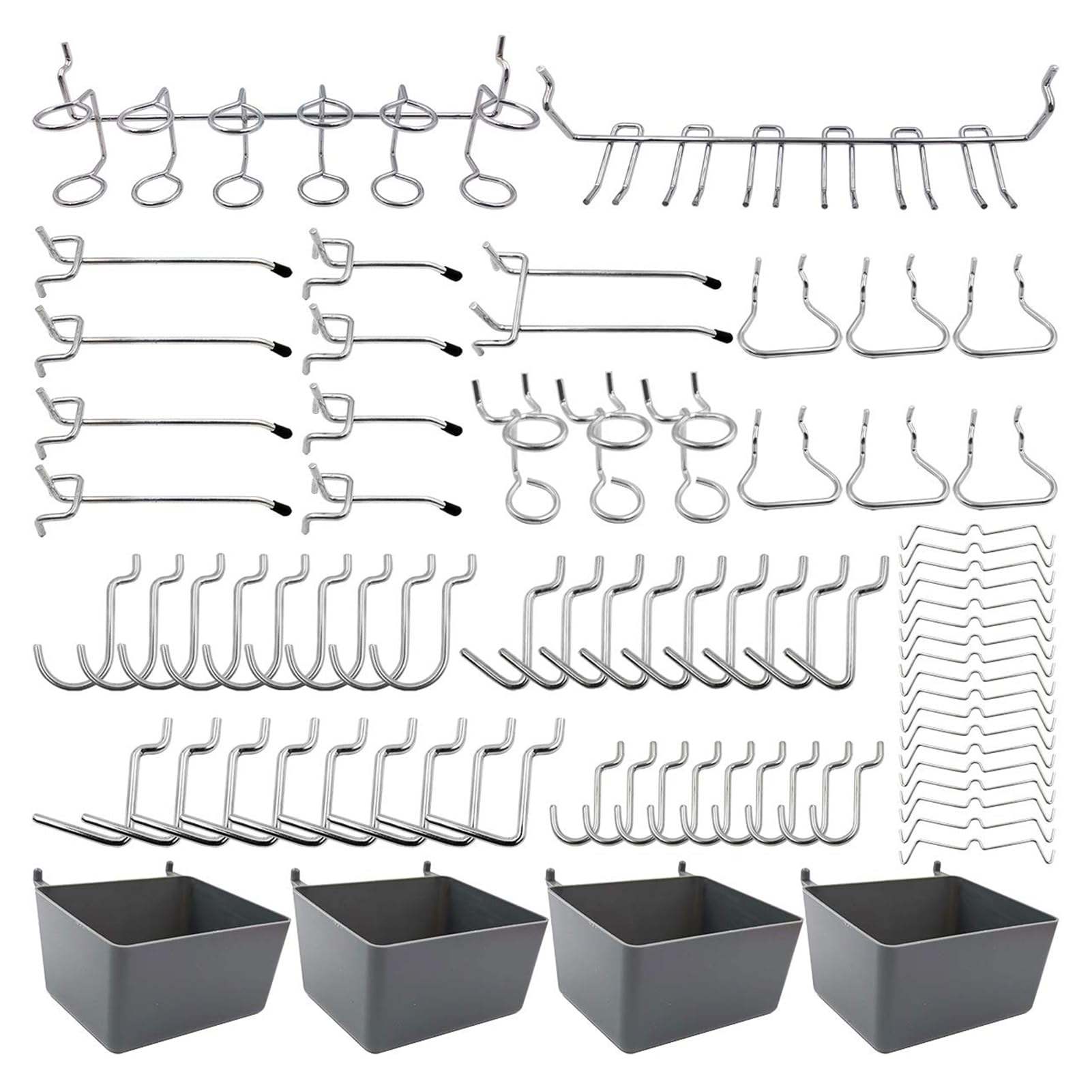 Organiseur d'outils de garage en métal avec 80 crochets utilitaires
