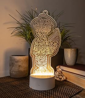 RBN LED Multi Color Guardian Angel Wings Boy Stand Laser Cutout Baptism Centerpiece First Communion Quinceañera Children Kids Party Favors Home Decor Christening Centerpiece - 6PCS