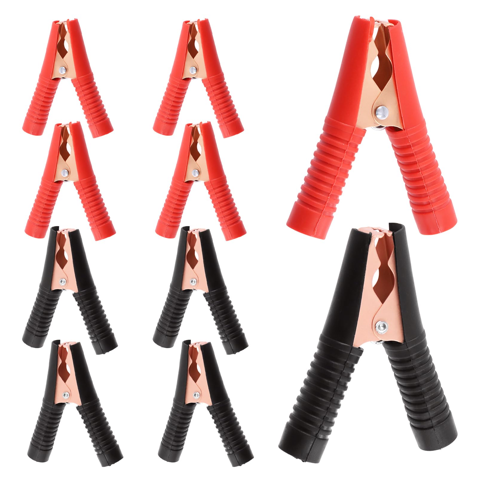 Swpeet 10 piezas de clip de cocodrilo de prueba de batería automotriz 100a, clip de cocodrilo pesado eléctrico duradero, para cargar clip de prueba eléctrico de batería de camión, clip de cocodrilo