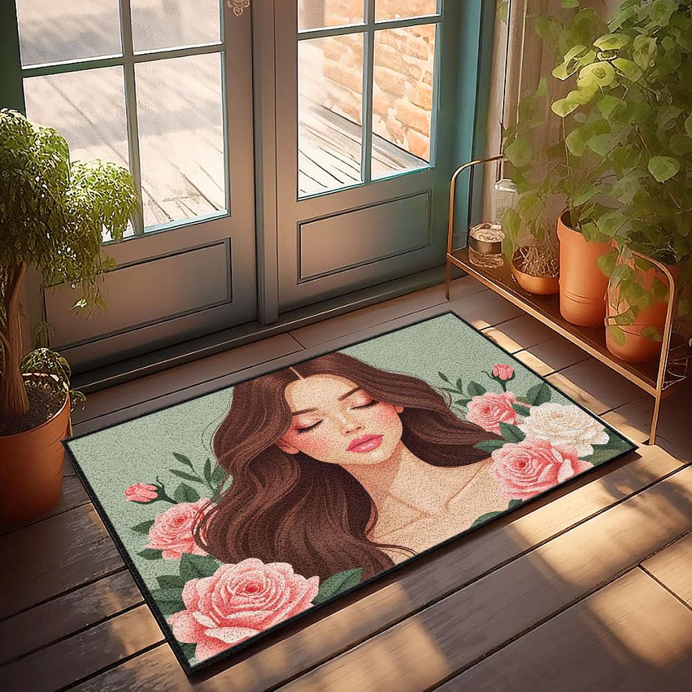 Tapis pour chaussures de porte fleuri pour une entrée accueillante et chaleureuse