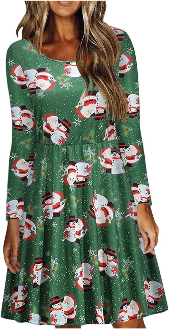 Amazon Co Jp クリスマス コスプレ レディース ワンピース Joielmal クリスマスワンピース レディース 長袖 エルク柄 カジュアル ドレス クリスマス衣装 膝丈 大人 コスチューム 日常 クリスマス イベント パーティー 舞台服 お呼ばれ 春秋冬 ホビー