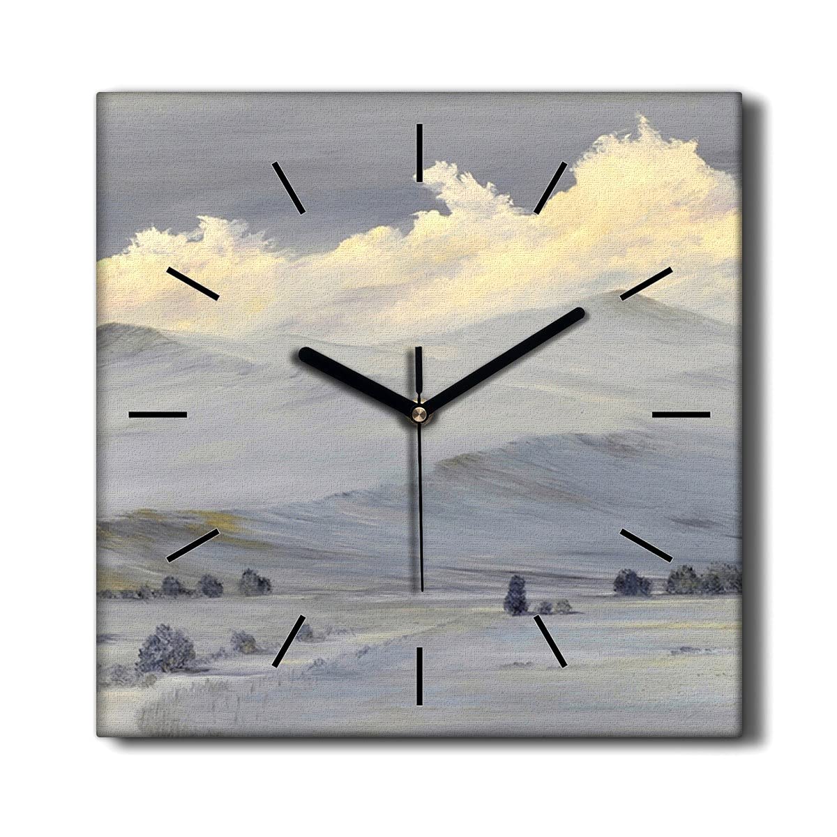 Horloge murale 30x30cm sans tic-tac decoration murale peinture salon toile