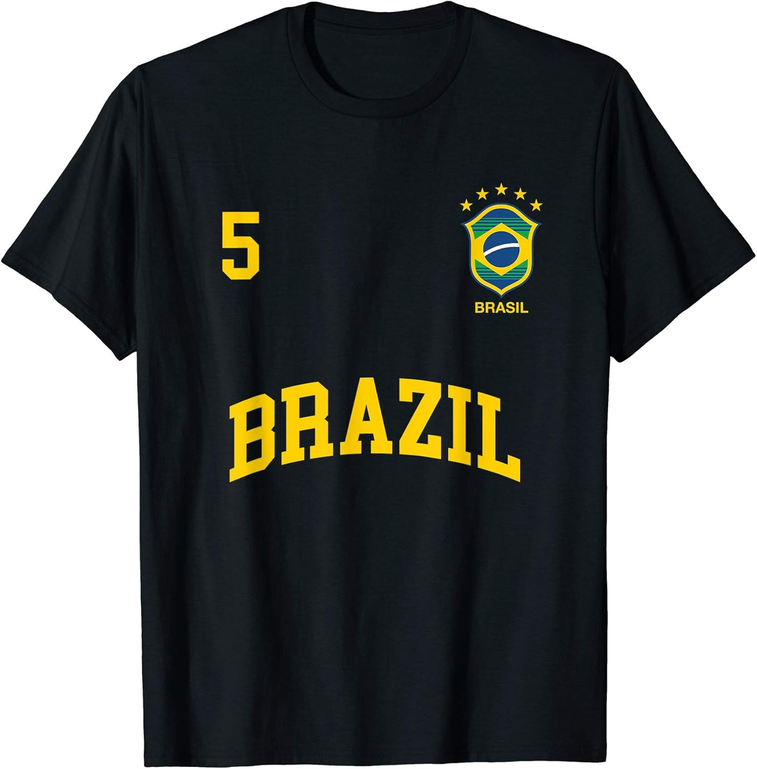Amazon.com: Brazil T-Shirt Number 5 Brazilian Soccer Team Sports Shirt: Clothing