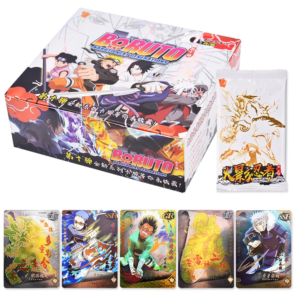Narruto Anime Card 160Pcs Game Anime Cards Trading Cards Ultra Rare Cards Pack Anime Game for Kids Cards, The Best Gift for Collectors Children (36 Packs, 5 Cards/Pack)