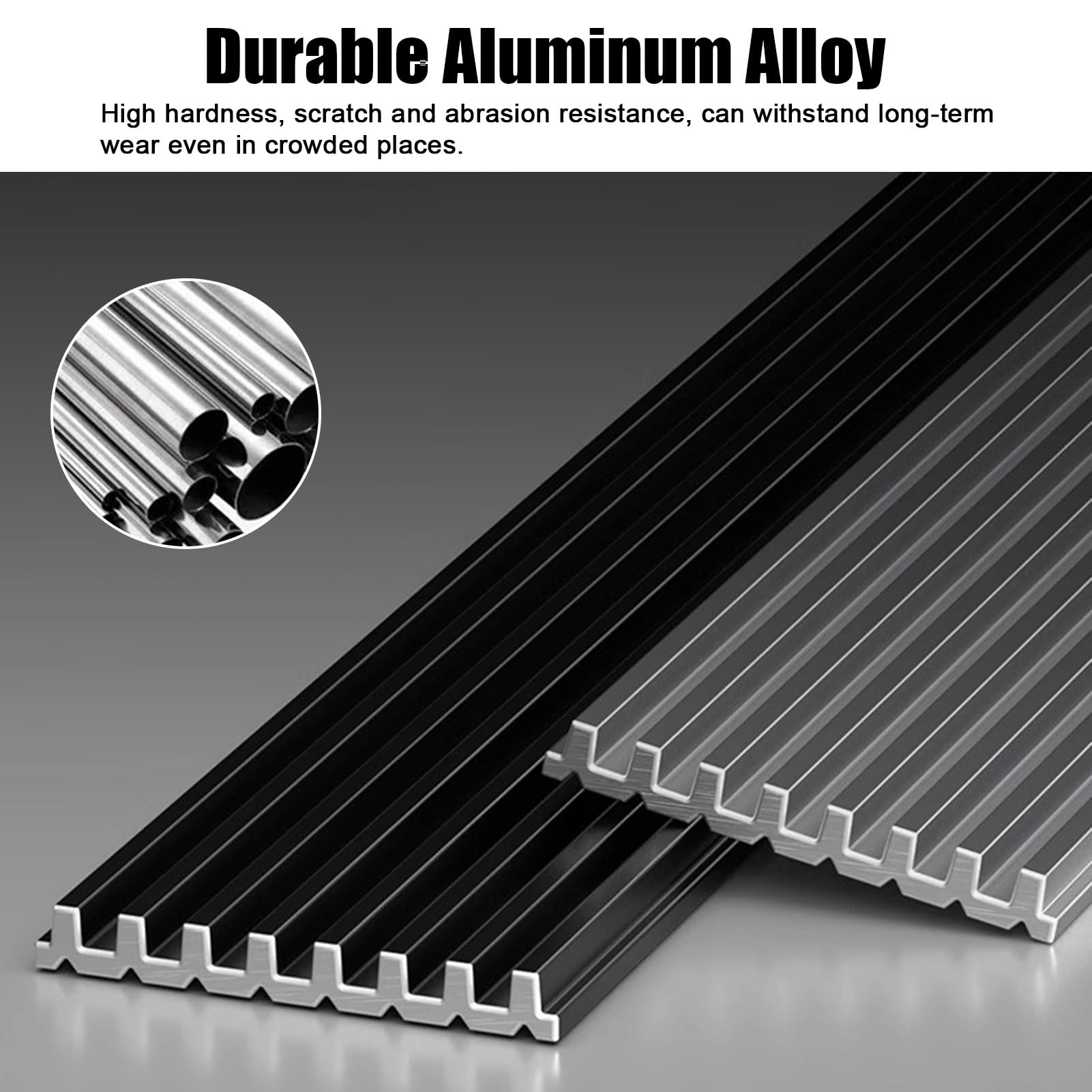 Tiras antideslizantes para peldaños exteriores de 4 cm de ancho, 10 piezas de 1,5 m de largo, color negro para rampas y porche