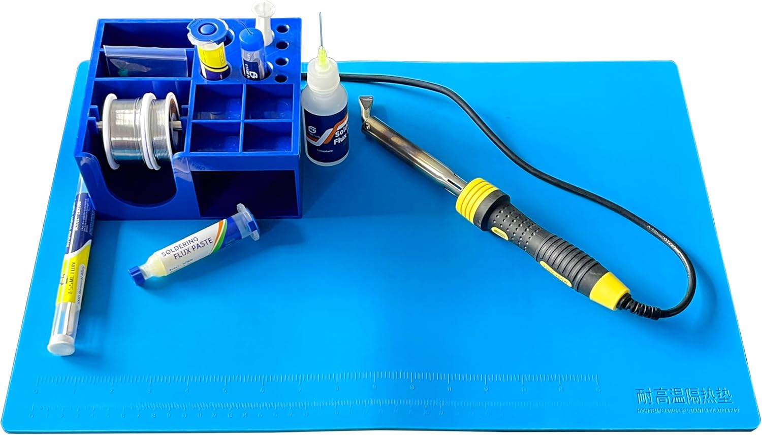 Soldering Work Mat, Heat Resistant Silicone for Soldering, Electronics Repair, 920°F Max Temp, 19.8 x 13.8 Inches