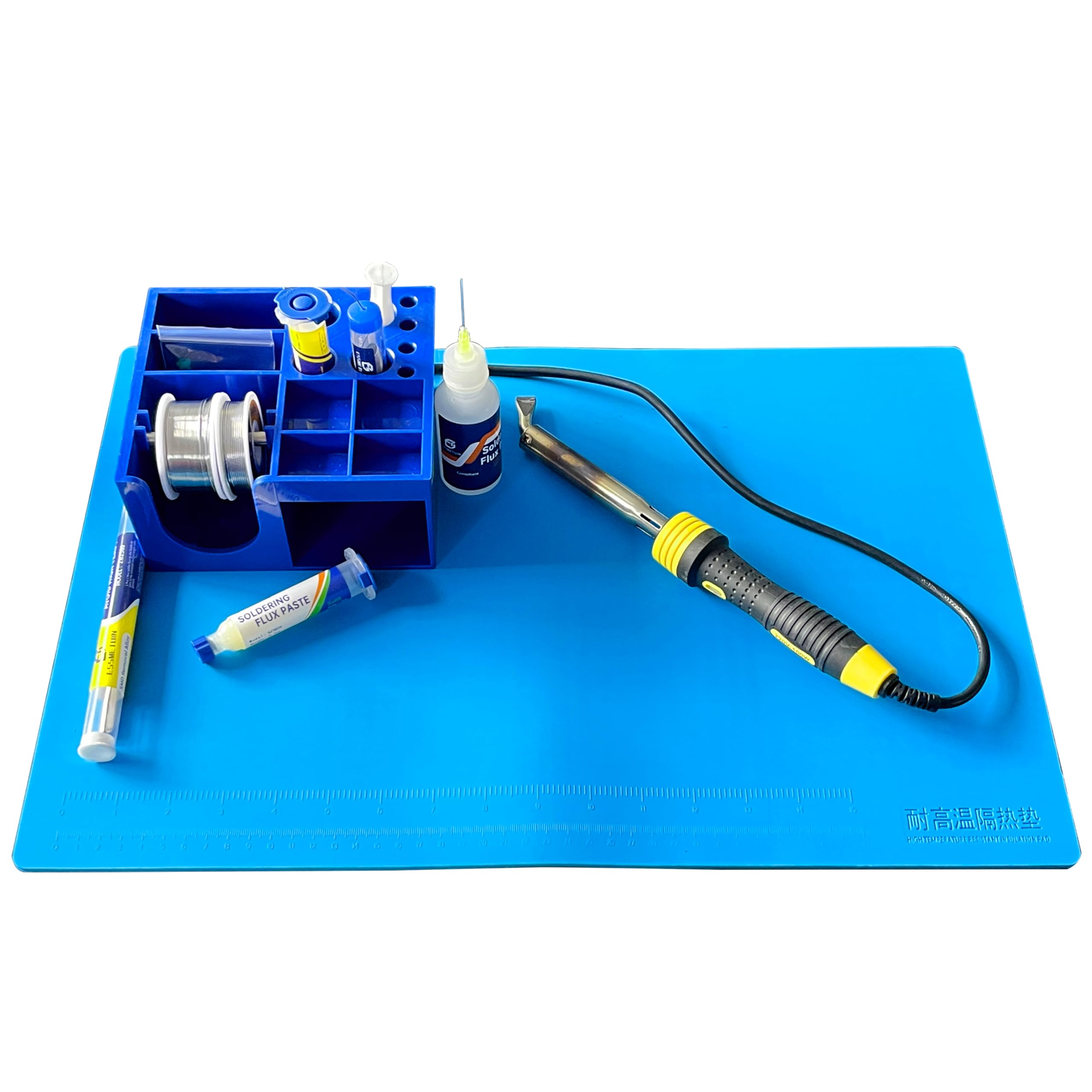 Soldering Work Mat, Heat Resistant Silicone for Soldering, Electronics Repair, 920°F Max Temp, 19.8 x 13.8 Inches