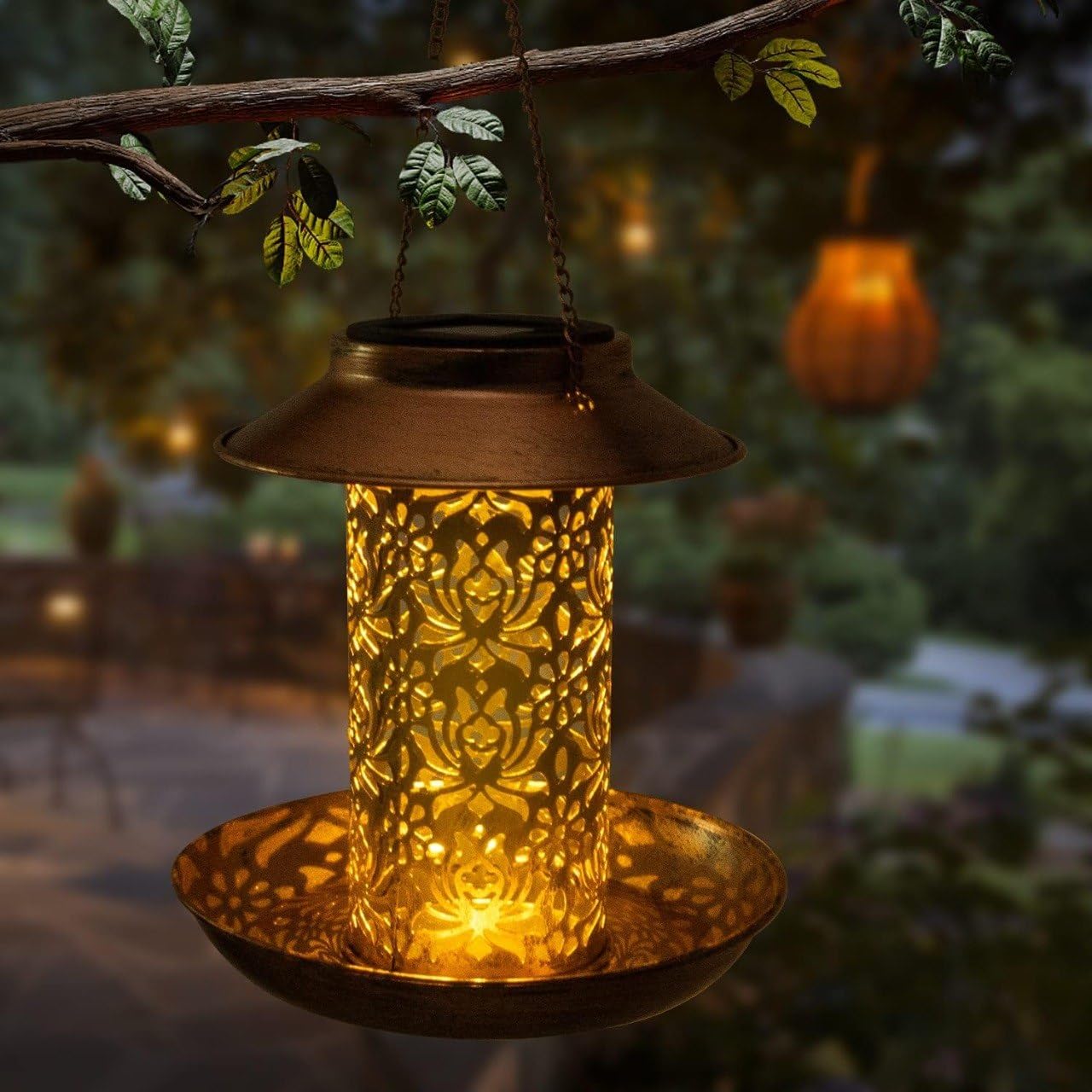 Aurochs and Angles Solar Decorative Bird Feeder Lantern for Garden & Balcony – Waterproof Hanging Outdoor LED Lantern with Bird Feeding Tray for Patio, Lawn & Aesthetic Garden Decor-image-29
