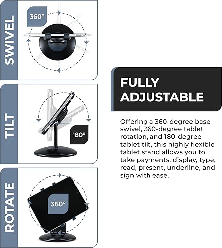 Miniatura 3 de Aidata Soporte para tableta compatible con iPad, iPad Mini y la mayoría de tabletas de 6 pulgadas a 13 pulgadas, soporte comercial ajustable con