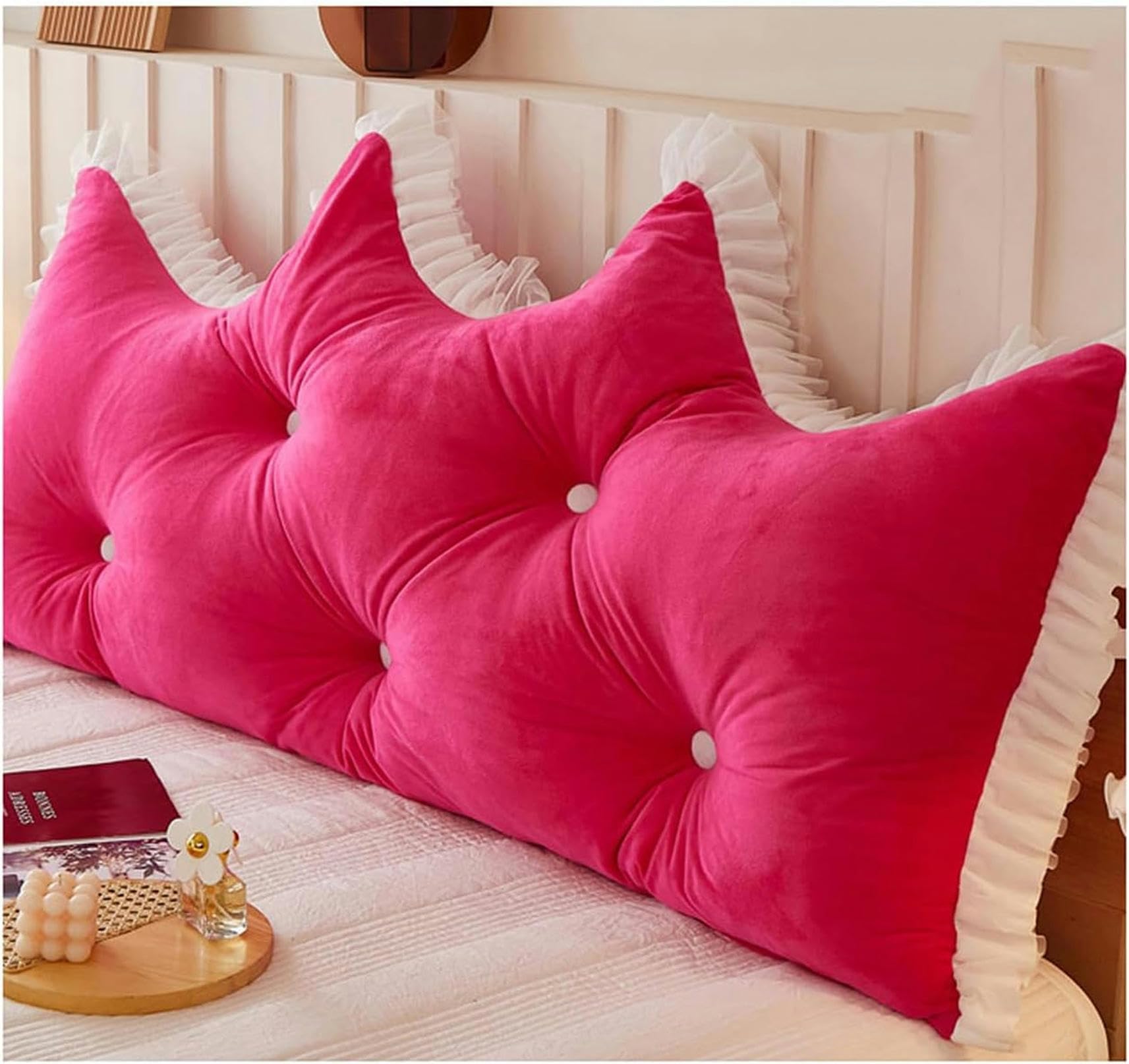 Coussin de tête de lit en velours cristal lavable