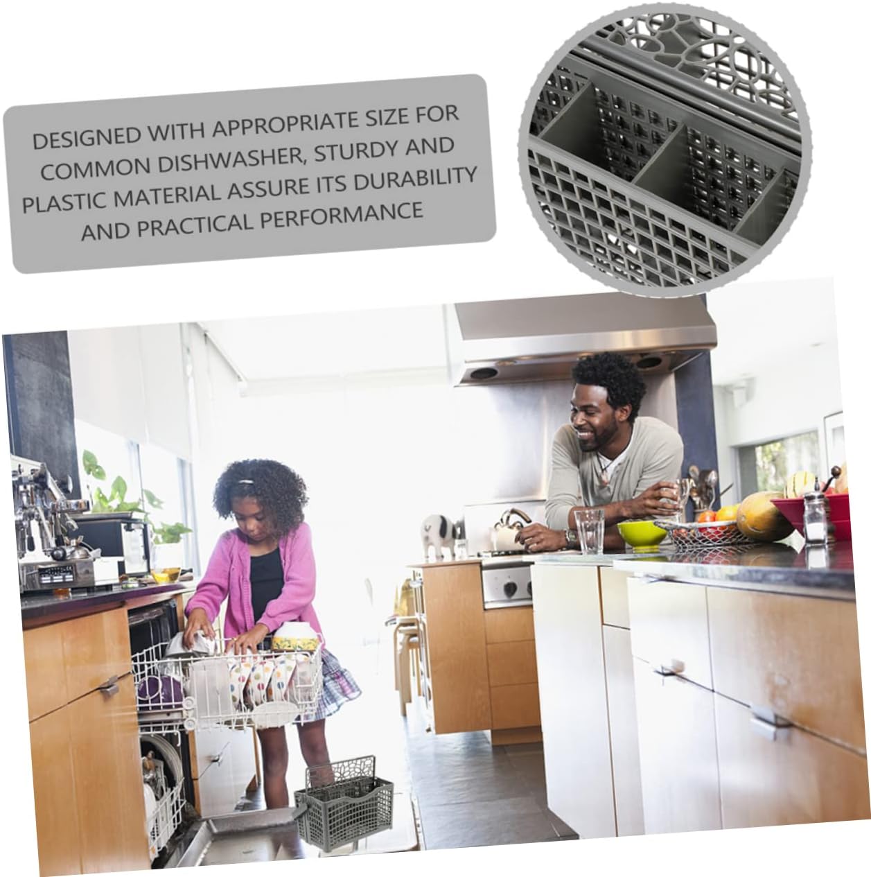 Angoily Dishwasher Silverware Basket Utensil Holder Handle Compact Design for Easy Storage and Organization
