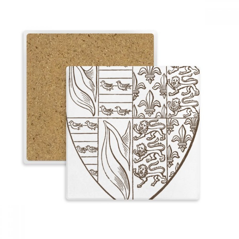 Coaster carré motif lion idée cadeau originale sous-verre de table en pierre
